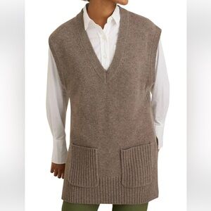 Alex Mill Kiah Merino Wool Blend V- Neck Oversized Tunic Sweater Sz Large